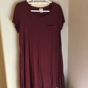 MAROON SHIFT DRESS